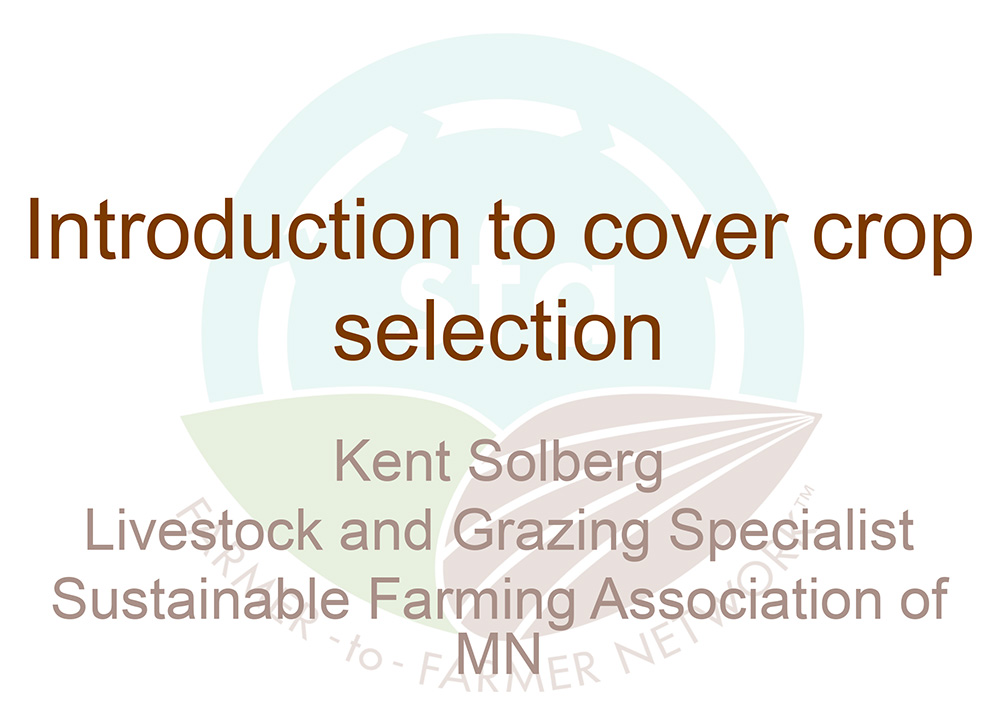 Introduction to cover crop selection