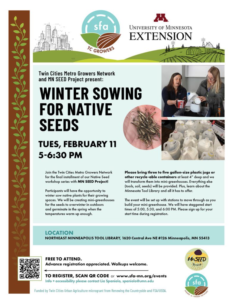 2025.February.11 Winter Sowing with TC Metro Growers and MN SEED flyer