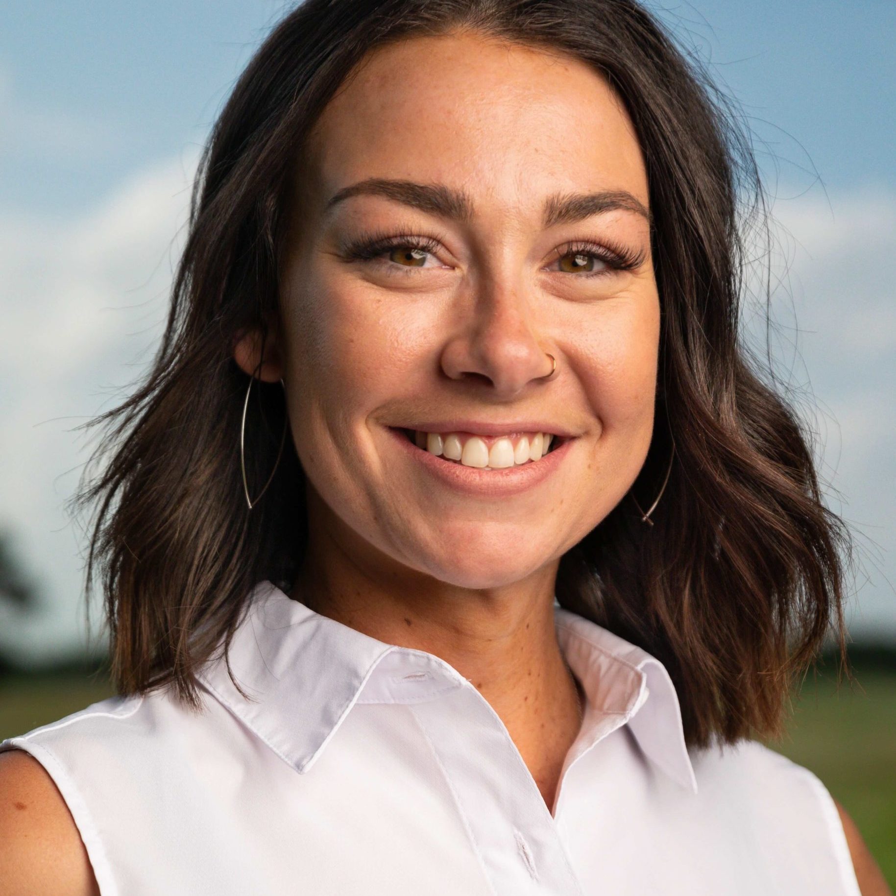 (Staff Photos by Rob Mattson/Noble Research Institute) Caitlin Hebbert stands for a portrait near the pavilion building, at Noble Research Institute in Ardmore, Okla., Thursday afternoon, July 15, 2021.
